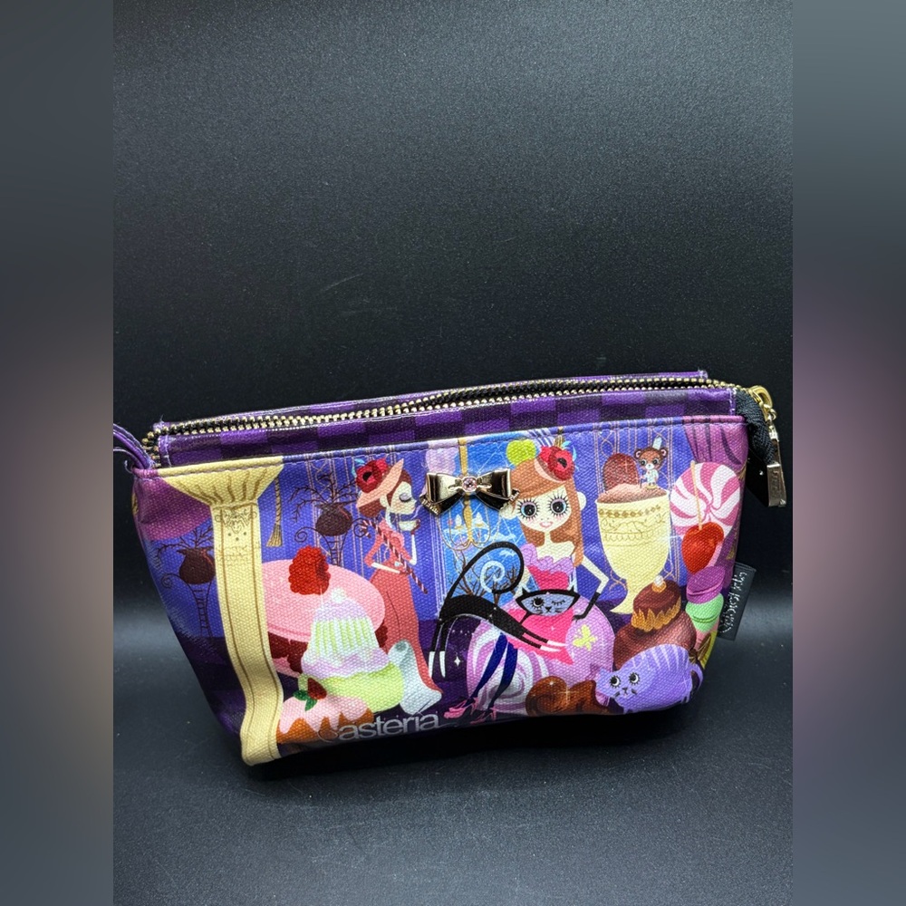 Asteria Alice Chan Kawaii Cat & Figure Rhinestone Cute Cosmetic Bag Pouch Clutch